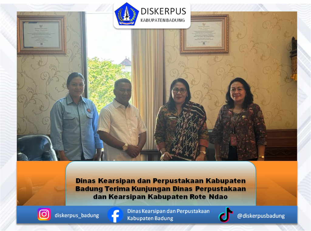 Diskerpus Kabupaten Badung Terima Ku njungan Dinas Perpustakaan dan Kearsipan Kabupaten Rote Ndao